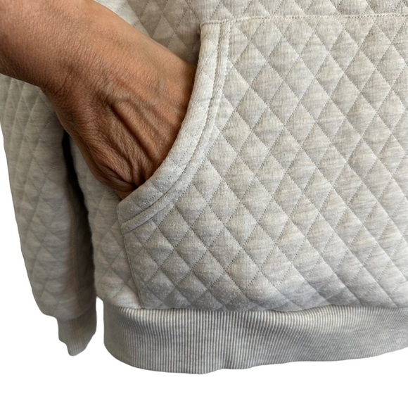 Marine Layer Corbet Quilted Hoodie Oatmeal Cream Grey Small - Picture 8 of 15